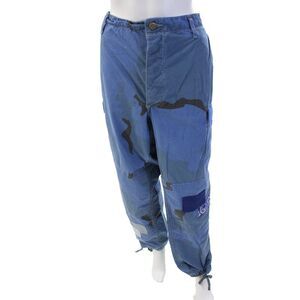 Riley Womens Cotton Camouflage Print Patchwork Cargo Pants Blue Size L